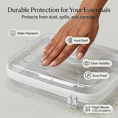 Clear Organizer Storage Box Clear Hard Zipper Case