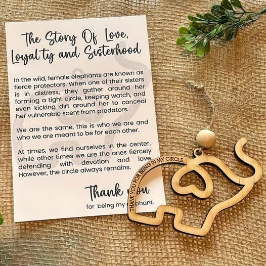 🎁LAST DAY SALE 49%💖Handmade wood Heartwarming Friendship Gift🐘Elephant Charm – Symbol of Loyalty for Your Dear Ones