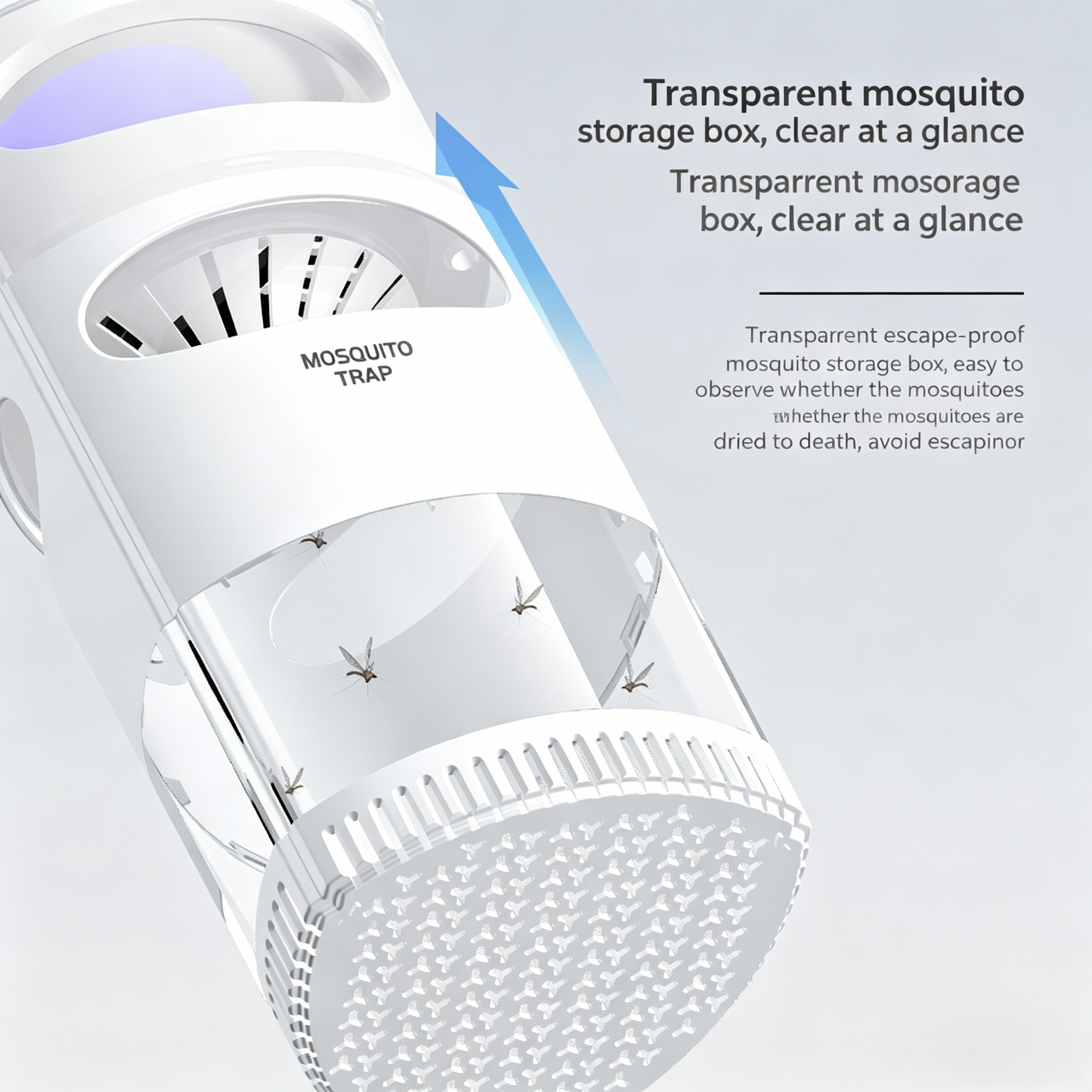 🦟Indoor Flying Insect Trap 🏡Quiet UV Mosquito & Gnat Catcher