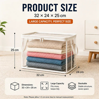 🔥Last Day 50% OFF📦Portable Large Heavy-Duty Thick Plastic Clear Storage Box with Hinged Lid | Home, Travel & Camping