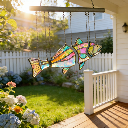 Handcrafted Stained Red Drum-The Illusion of Swimming