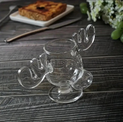 🔥Last Day 49% OFF - The Stag's Gaze: Where Light Dances 🦌✨Glass Reindeer Mug