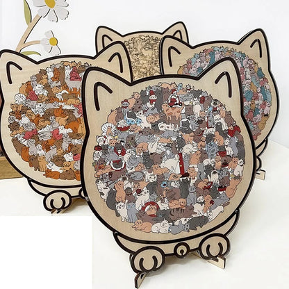 🎁Last Day 49% OFF🔥The Calming Cat Puzzle – A Wooden Work of Art You Can Build