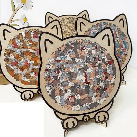 🎁Last Day 49% OFF🔥The Calming Cat Puzzle – A Wooden Work of Art You Can Build