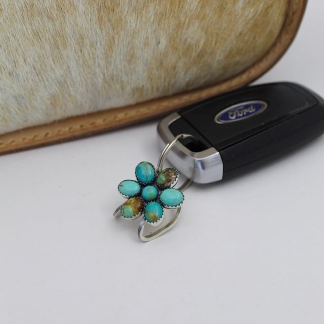 🌟Top Pick🌟Turquoise Bloom Bag Clip Key Holder – Add a Pop of Color to Your Everything!