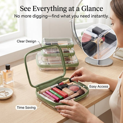 Clear Organizer Storage Box Clear Hard Zipper Case