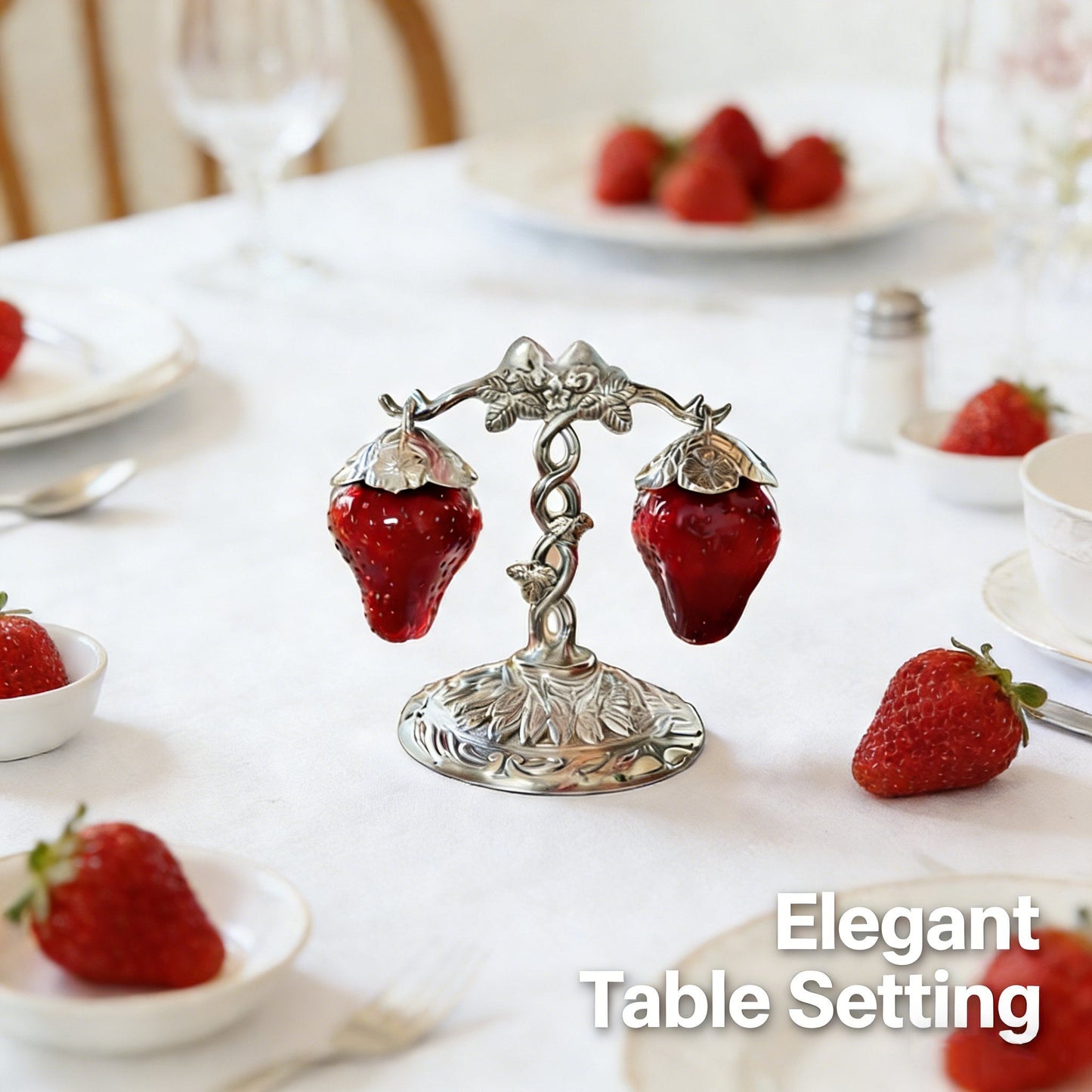 Vintage Strawberry-Shaped Salt and Pepper Shaker Set – A Charming Addition to Your Dining Table 🍓