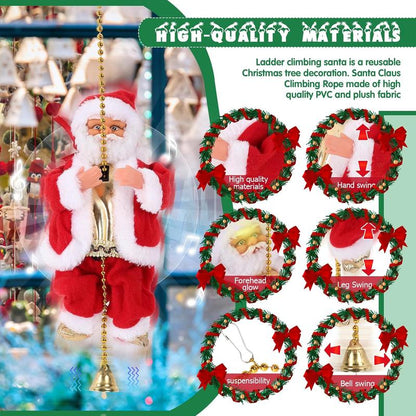 🎅2025 BEST GIFT TO FAMILY🔥Electric Chimney Climbing Santa Claus Musical Toys