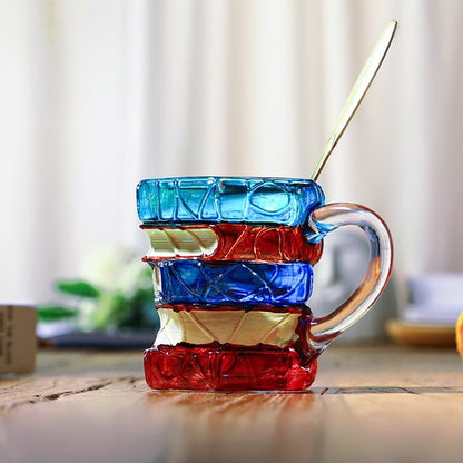 🔥Last Day 49% OFF📚 Stacked Books Glass Mug