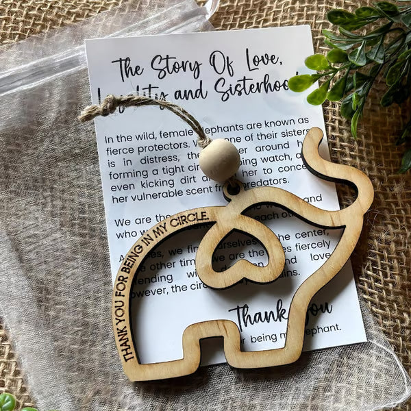 🎁LAST DAY SALE 49%💖Handmade wood Heartwarming Friendship Gift🐘Elephant Charm – Symbol of Loyalty for Your Dear Ones