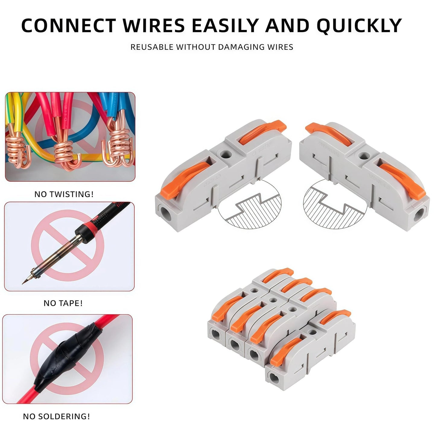 2026 Universal Quick Lever Electrical Wire Connectors (24-12 AWG) Assortment