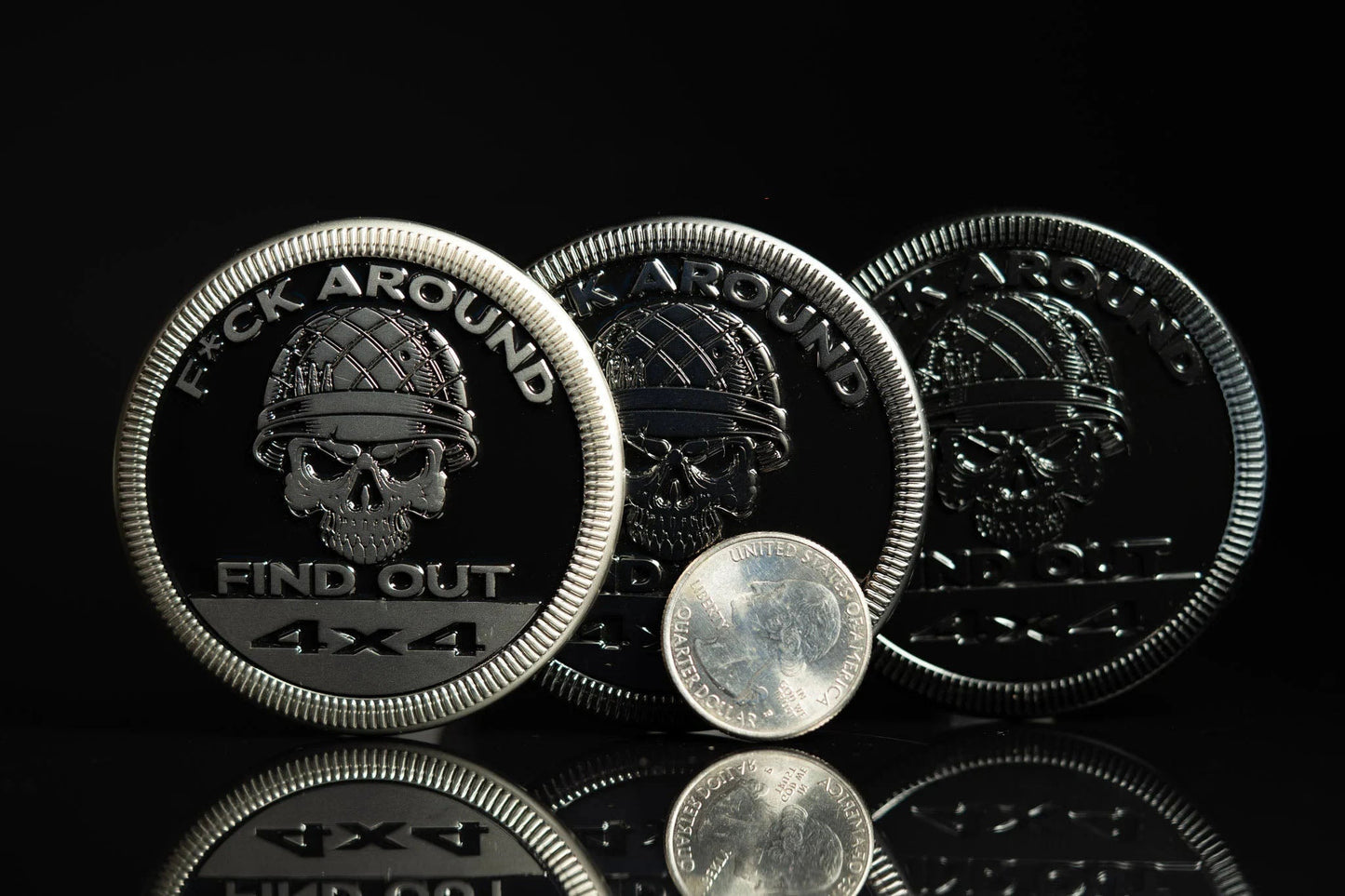 🤣F Around and Find Out (Skull & Helmet) Metal Badge