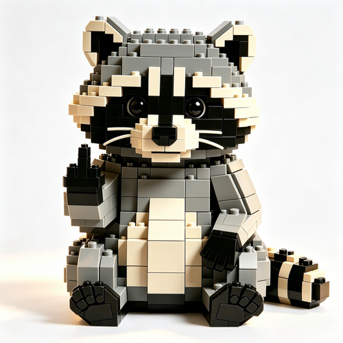 Sarcastic Raccoon Building Block Set