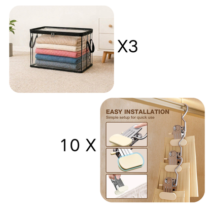 🔥Last Day 50% OFF📦Portable Large Heavy-Duty Thick Plastic Clear Storage Box with Hinged Lid | Home, Travel & Camping
