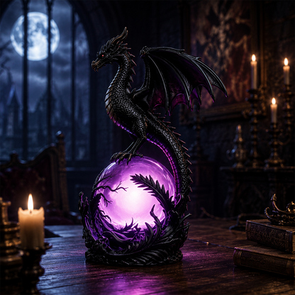 🔮Gothic Dragon LED Crystal Ball Lamp for Dark Aesthetic Decor