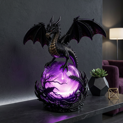 🔮Gothic Dragon LED Crystal Ball Lamp for Dark Aesthetic Decor
