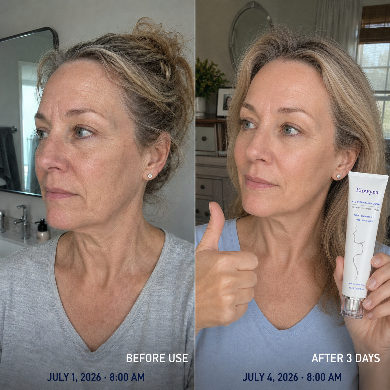 🧴✨ Elowyna All-Over Firming Cream – FDA-Compliant Formula for Men & Women – Firm, Smooth & Brighten from Face to Body