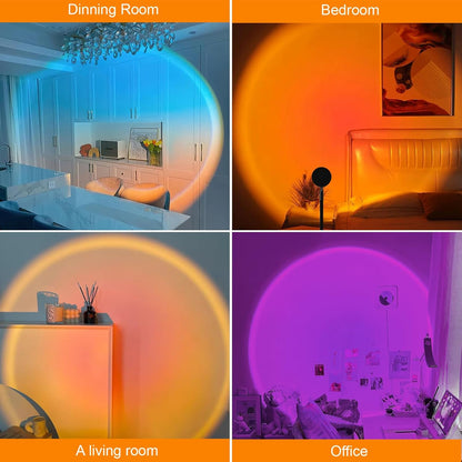 ✨16 Colors Sunset Lamp Projector- LED Rainbow Night Light for Photography,Party,Home Decor, Xmas Gift