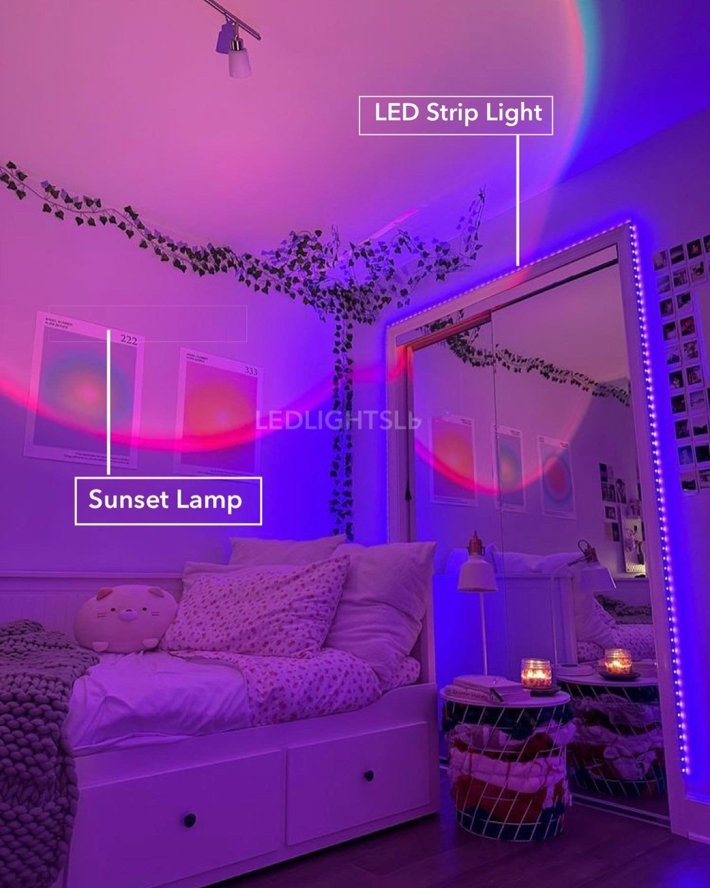 ✨16 Colors Sunset Lamp Projector- LED Rainbow Night Light for Photography,Party,Home Decor, Xmas Gift