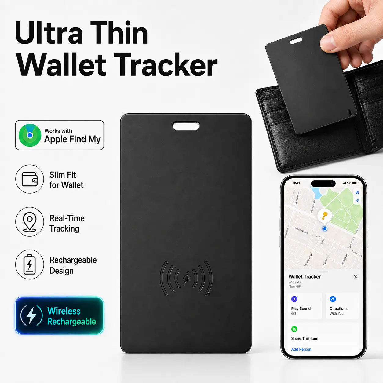 Smart Wallet Tracking Card, Global Positioning GPS Tracker