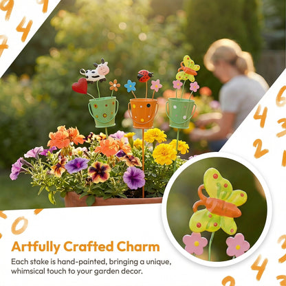 🔥Last Day 49% OFF-Set of 3 Metal Flower Pot Garden Stakes