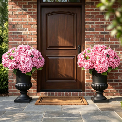 🔥Last Day 70% OFF🔥Artificial Outdoor Hydrangea Flowers With Basket- UV resistant, Waterproof, Windproof
