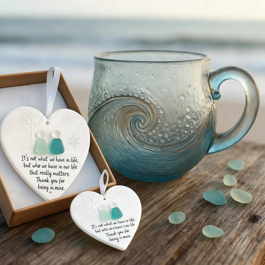 🎄Unique gift🔥100% handmade sea glass wave cup🎁Enjoy buy one get one free
