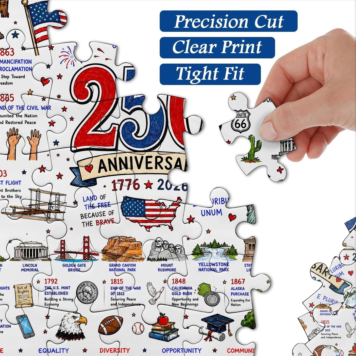 🧩 Patriotic America Jigsaw Puzzle 1000 Pieces 🎁 Buy 2 Free Shipping