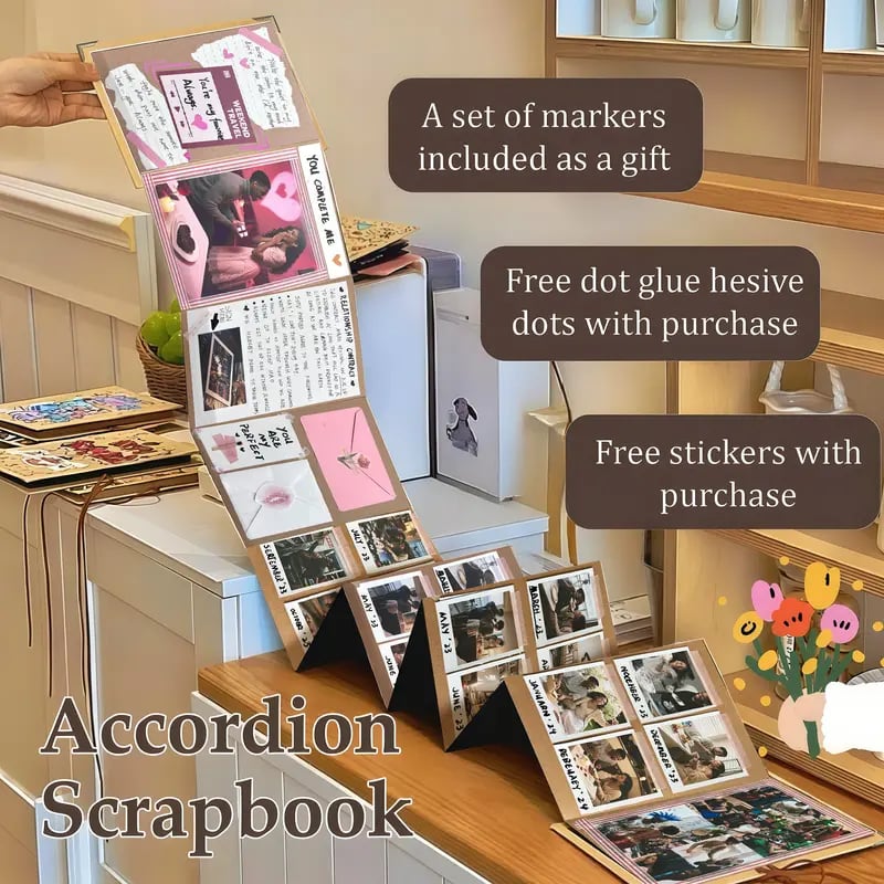 🔥Last Day 49% OFF-✨The Memory Keeper: 99+ Inch Accordion Scrapbook Album📚