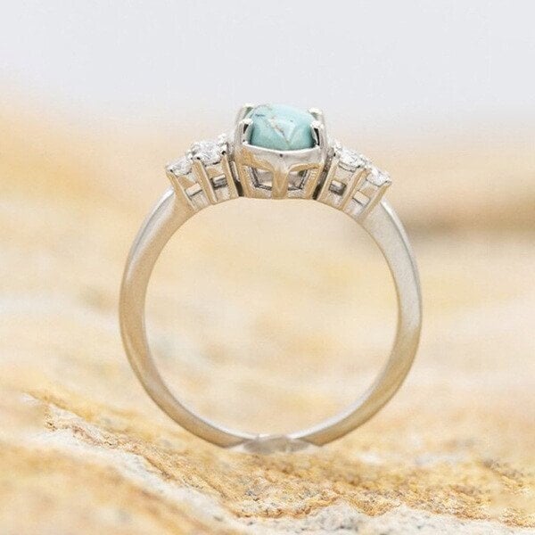 🔥LAST DAY 60% OFF🎁Sterling Silver Natural Turquoise Diamond Ring
