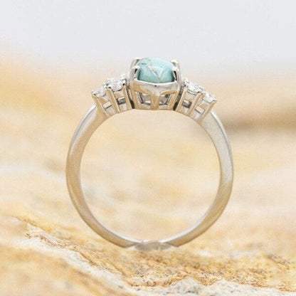🔥LAST DAY 60% OFF🎁Sterling Silver Natural Turquoise Diamond Ring
