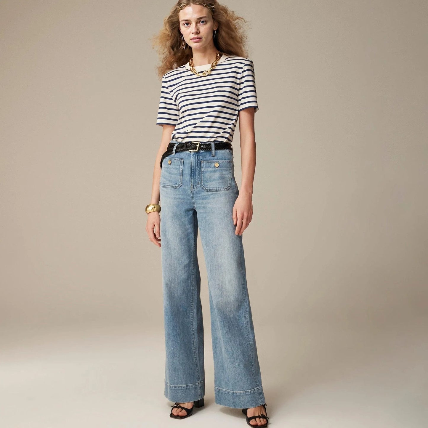 🔥Last Day 49% OFF-Tummy Control Sailor Wide Leg Jeans