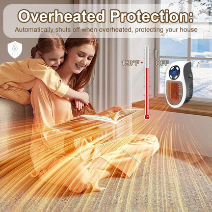 Last Day 49% OFF🔥Remote controllable Wall Outlet Space Heater with LED