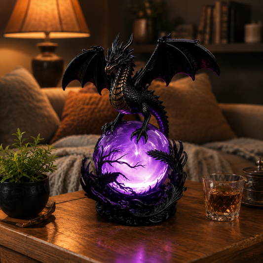 🔮Gothic Dragon LED Crystal Ball Lamp for Dark Aesthetic Decor
