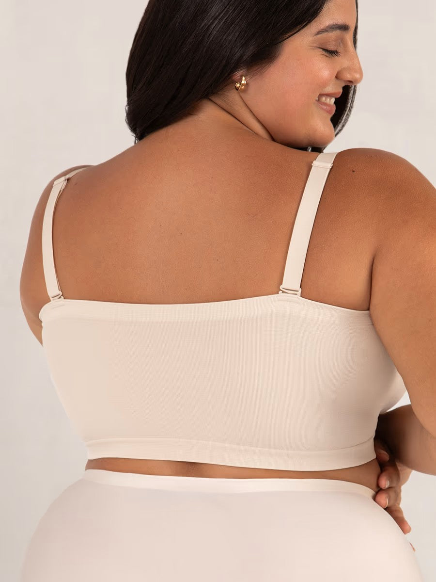 🔥Convertible Strapless Bandeau Bra with Wireless Comfort, Anti-Slip Grip & Removable Straps