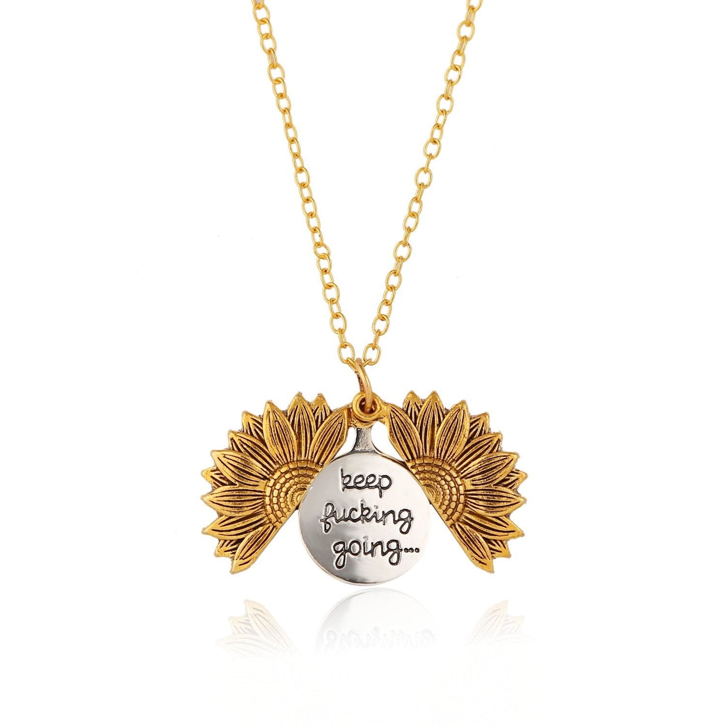 🌻Sunflower Keychain – “Keep Fucking Going” Motivational Gift with Gift Box
