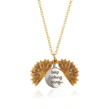 🌻Sunflower Keychain – “Keep Fucking Going” Motivational Gift with Gift Box