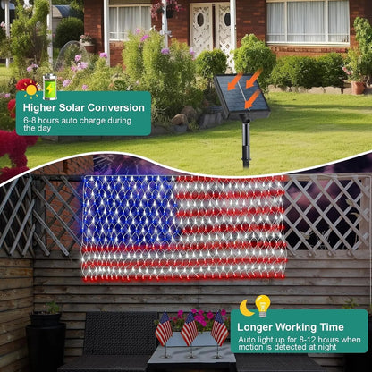 🔥Giant 250th Anniversary Flag Net Lights | 420 Super Bright Leds