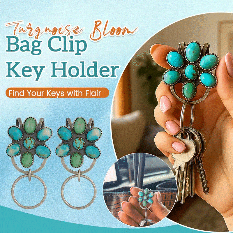 🌟Top Pick🌟Turquoise Bloom Bag Clip Key Holder – Add a Pop of Color to Your Everything!