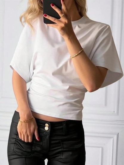 📢2025 New Products👕Women's Solid Color Round Neck Tee – Breathable Fabric & Timeless Style for Every Occasion