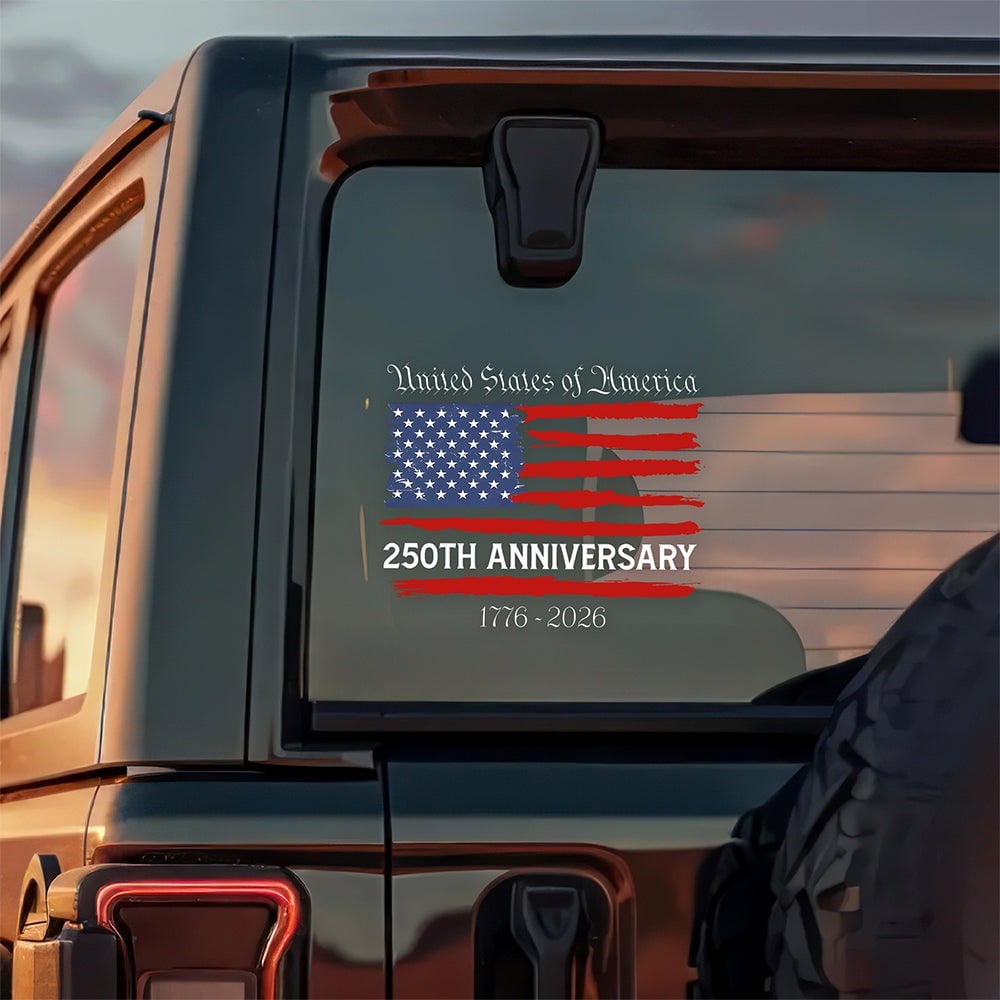 USA 250th Anniversary Semiquincentennial 1776-2026 Car Window Decal Sticker