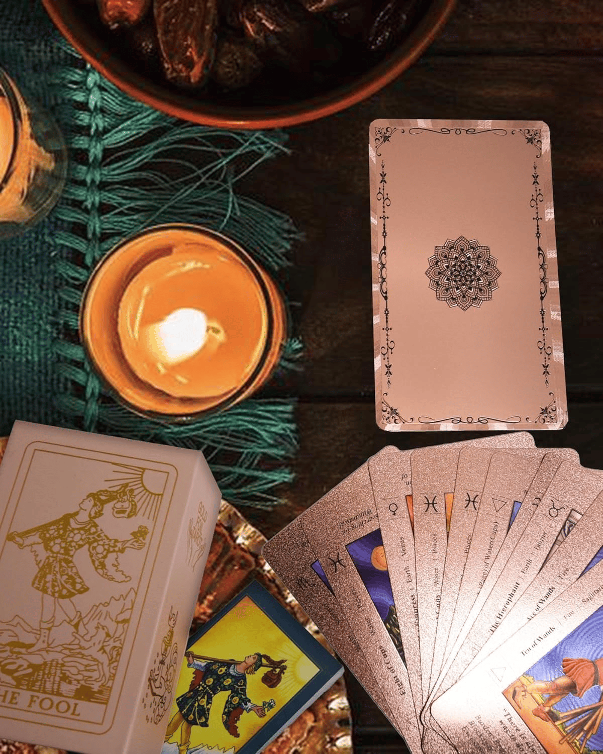 🔥Last Day 49% OFF✨Witchy Cauldron Rose Gold Tarot Cards with Guide Book🔮