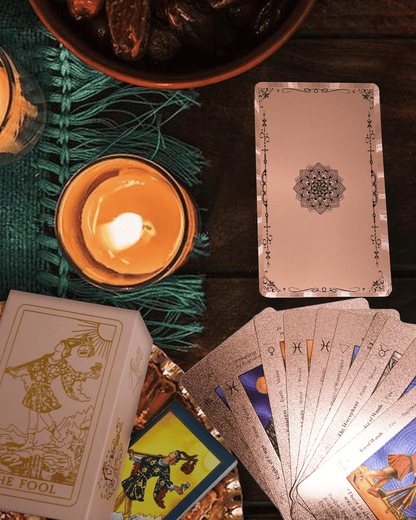 🔥Last Day 49% OFF✨Witchy Cauldron Rose Gold Tarot Cards with Guide Book🔮