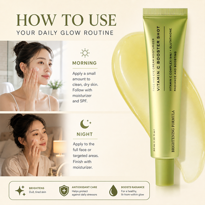 🍊✨  50,000 ppm Dual Vitamin C Booster Shot Serum - Korean Glow Serum with Glutathione, Niacinamide & Vitamin E - For Dark Spots, Dull Skin, Fine Lines & Glass Skin Glow - 30ml