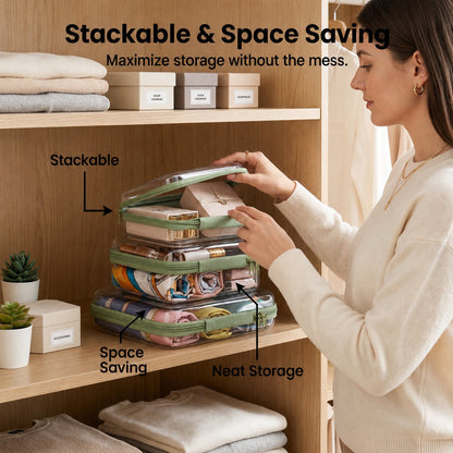Clear Organizer Storage Box Clear Hard Zipper Case