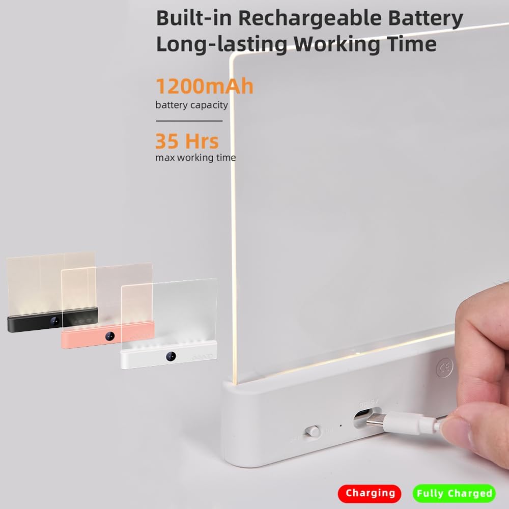 🔥Last Day 49% OFF-✨Book Light, Rechargeable Clear LED Flat Book Lights for Reading in Bed at Night with 3 Colors & Timer