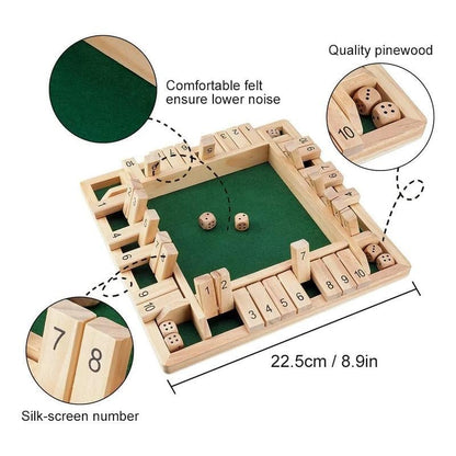 🔥Last Day 49% OFF✨SHUT THE BOX-WOODEN DICE BOARD GAME