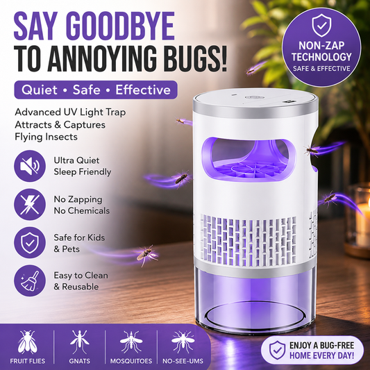 🦟Indoor Flying Insect Trap 🏡Quiet UV Mosquito & Gnat Catcher