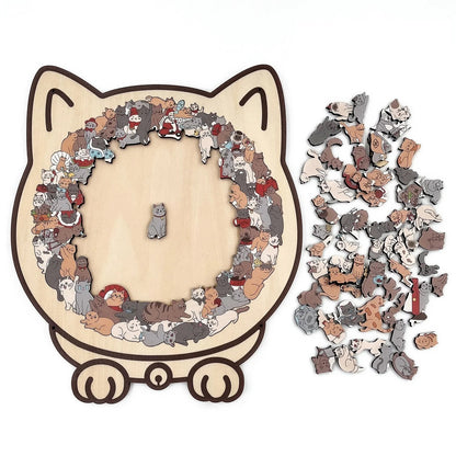 🎁Last Day 49% OFF🔥The Calming Cat Puzzle – A Wooden Work of Art You Can Build