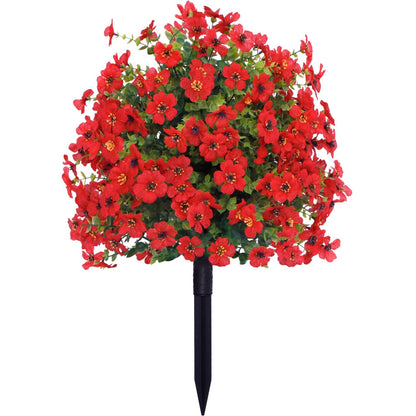 23" Artificial Topiary Ball Trees with Flowers and Ground Spikes